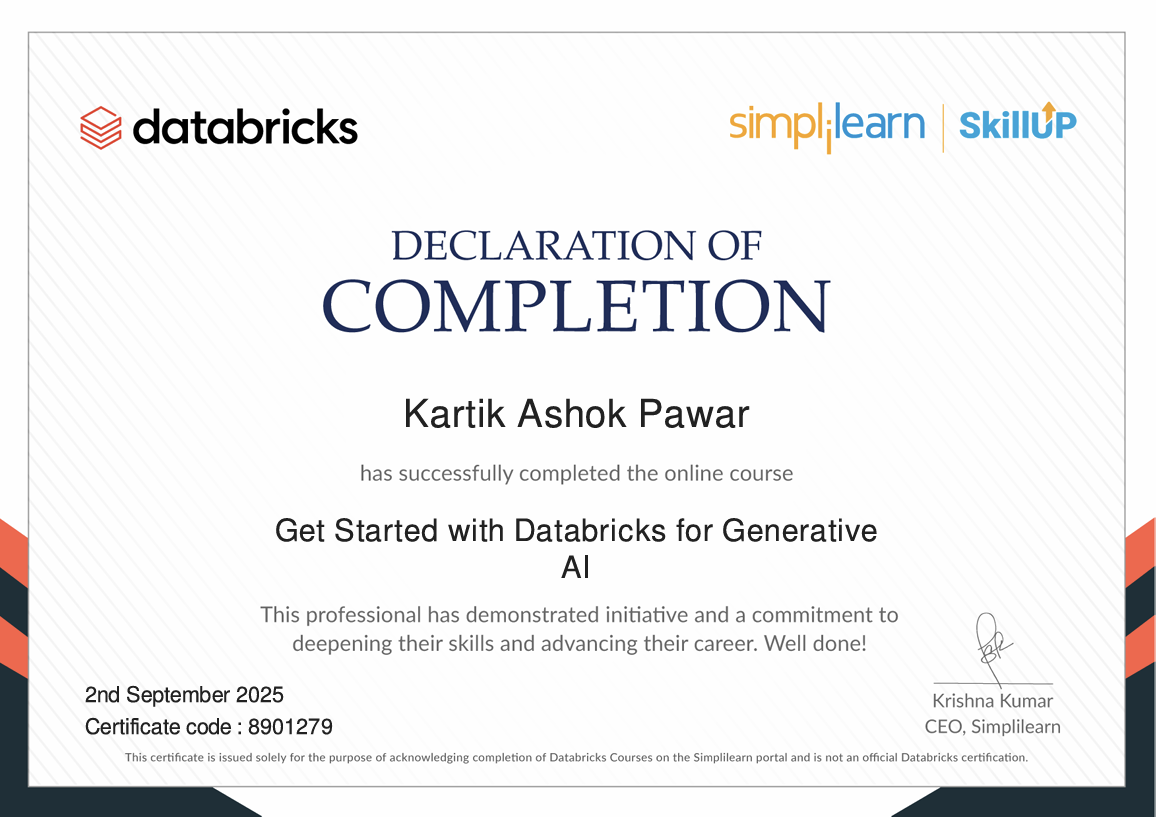 Databricks Generative AI Certificate